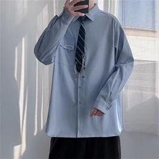 长袖衬衫男港风日系春季韩版潮流帅气衬衣K8913P35，男装衬衫，星座1116-2
