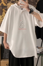 LD54140-P45NASA连帽短袖t恤男大码胖子带帽五分袖中袖，男装T恤，电商A040