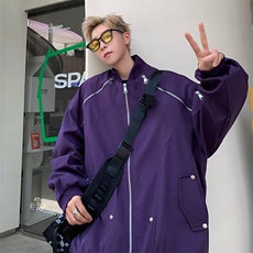高街设计感工装夹克男机能风潮嘻哈棒球服拉链铆钉休闲外套J1067，男装夹克，星座1116A-1（原606A）
