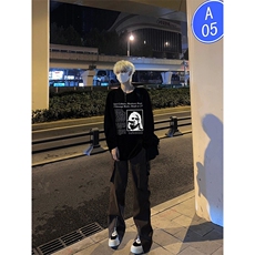 美式复古涅槃长袖t恤纯棉重磅打底衫CT31-P38，男装T恤，星座310A-4