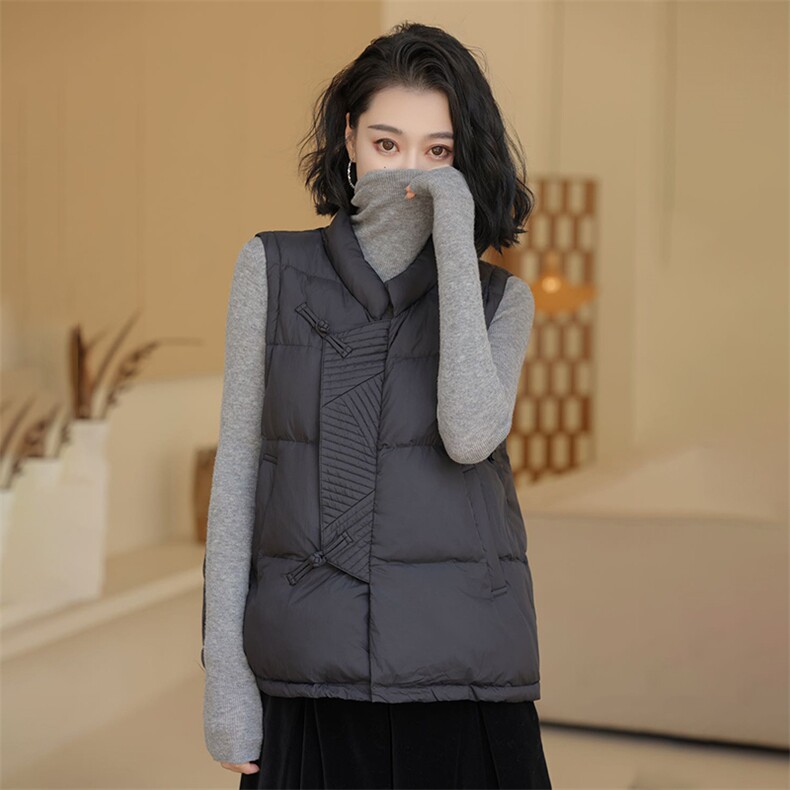 YGYL24款现货冬季时尚百搭90白鸭绒马甲,女装羽绒服,阳光伊恋