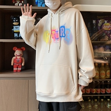 B266-FG07-P5023秋季新款宽松情侣印花连帽套头卫衣，男装卫衣，星座B257-1