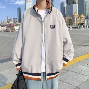 J607 P30 港风外景 2024秋季新款休闲百搭字母印花三色立领夹克潮图片