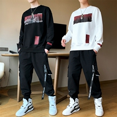 新款春秋男士卫衣宽松秋装两件套ins潮流百搭套装DS988T，男装卫衣，电商A102