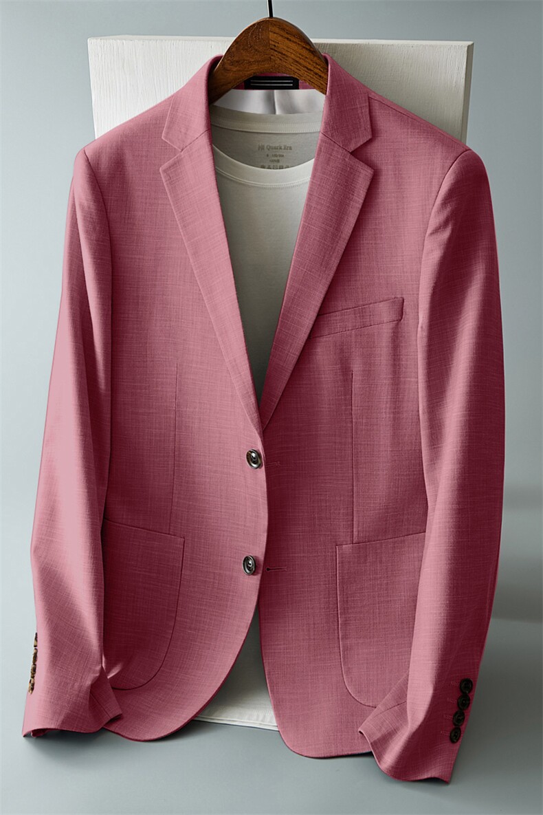 不起球拼接春季免烫修身西服上装春秋大码小西装男士长袖时尚休闲,男装西服,电商D225