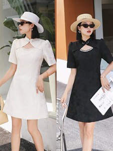 重工绣花钉珠旗袍连衣裙,女装汉服/婚纱/旗袍/礼服,西子靓影