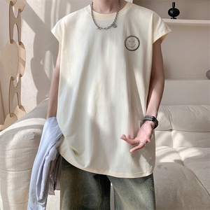 图案已注册夏季港风宽松背心男潮牌休闲运动坎肩无袖T恤B025/P25,男装T恤,电商B209