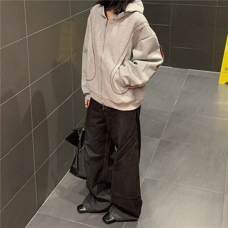 卫衣男连帽春秋季ins港风宽松潮牌字母印花百搭外套2025年新款,女装短外套,四季星座505