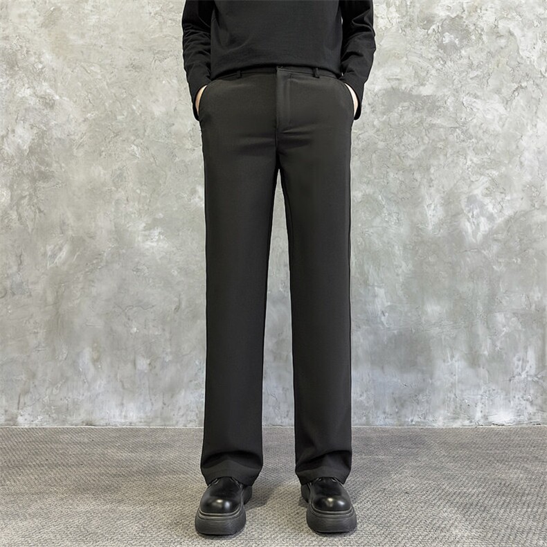 2025美式复古休闲裤男春秋潮牌慵懒风阔腿裤垂感直筒长裤，男装休闲裤，星座506