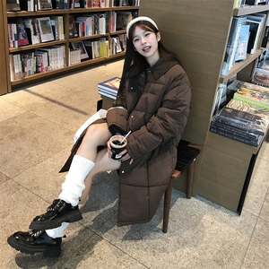 中长款撞色拼接灯芯绒棉服气质可爱都市丽人CC038-P100图片