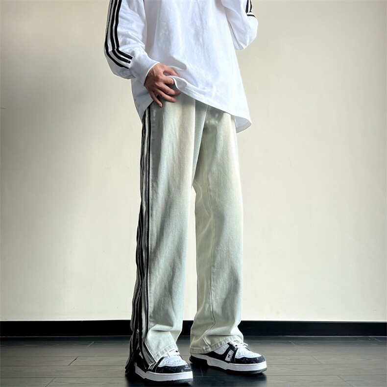 美式侧边拉链牛仔裤裤子直筒裤212-2-NZ035-特P55,男装牛仔裤,星座808A-1