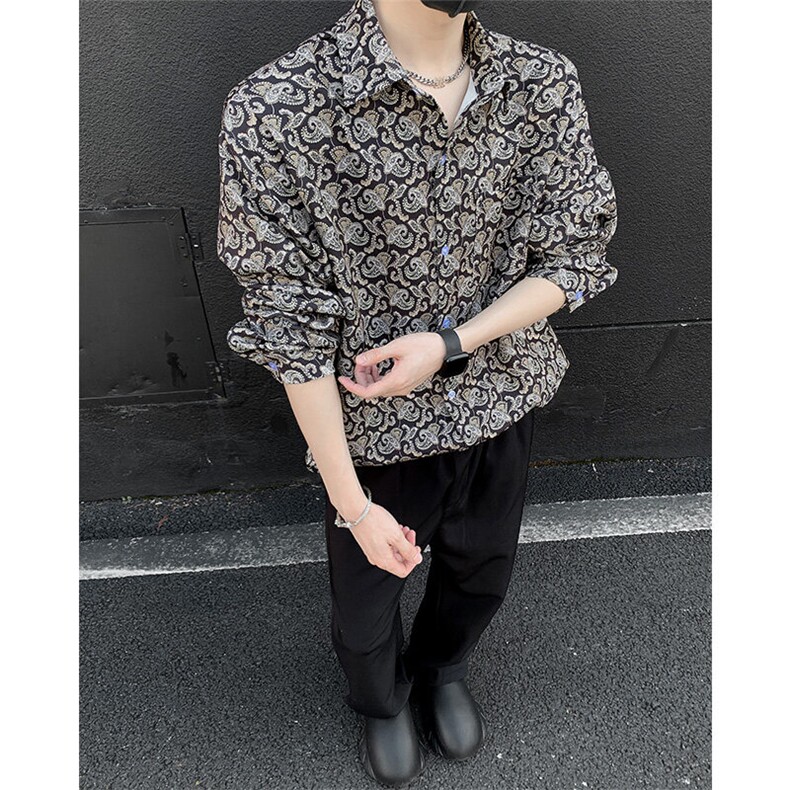 美式高街潮流衬衫潮牌宽松休闲上衣A086-CS2211-P38,男装衬衫,电商基地A086