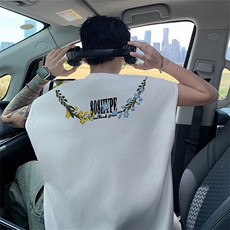 可48小时发货支持抖音得物来样二开240克重磅美式纯棉背心无袖t恤，男装T恤，电商A486-1