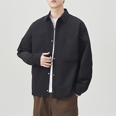 秋季纯色长袖工装衬衣男宽松落肩质感衬衫外套DSA157B-CS4502-P50，男装衬衫，电商A157B