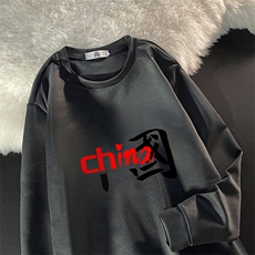 T4189-P25加绒款-P35简约帅气百搭长袖t恤男大码胖子卫衣，男装卫衣，电商A040
