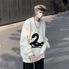 复古着设计小众慵懒风绿色条纹高级感显瘦休闲毛衣男女潮春，男装针织衫/毛衣，星座716-3