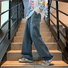 美式复古直筒宽松工装牛仔裤男潮牌秋冬休闲裤N014-P45，男装牛仔裤，星座308B-1