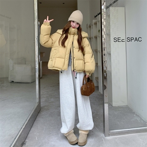 现货新款东大门加厚保暖羽绒服百搭连帽面包服女装外套图片