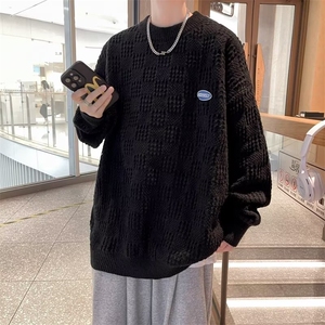 B307P45秋冬男装男生毛衣线衫时尚宽松男日系打底衫