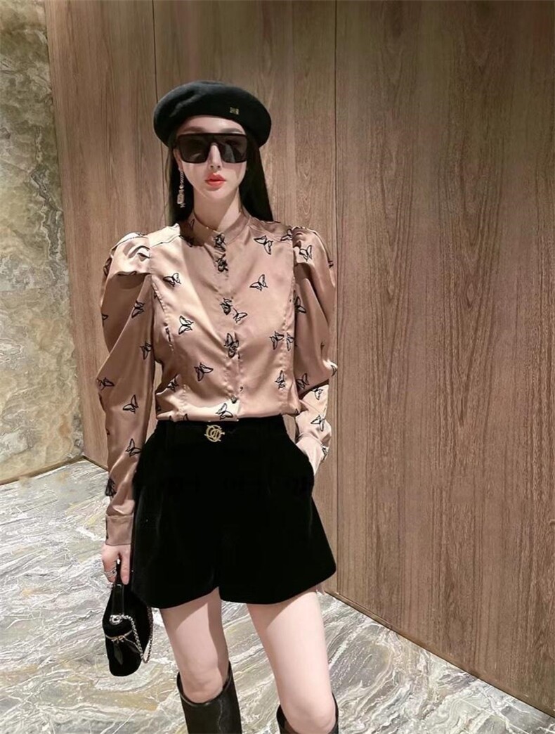 【现货】高品质绸缎小蝴蝶衬衫，女装衬衫，色调轩