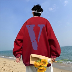 重磅宽松大码港风紫v印花圆领卫衣WY71-特p30（抖音不可售），男装卫衣，星座508（原C305）
