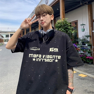 量大优供抖音视频 支持得物配合二开美式满天星亮片短袖T恤MTX350图片