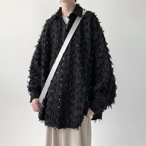宽松长袖衬衫男流苏厚款衬衣KD621-P50控78图片