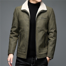 2023冬季厚款中年白鹅绒填充羽绒服皮外套男装ALXBPU2810-P340，男装羽绒服，电商B212（原钱塘6029）