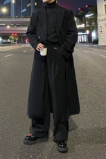秋冬外景新款毛呢大衣男宽松英伦风衣中长款外套情侣MN99805/P125，男装风衣，电商B316
