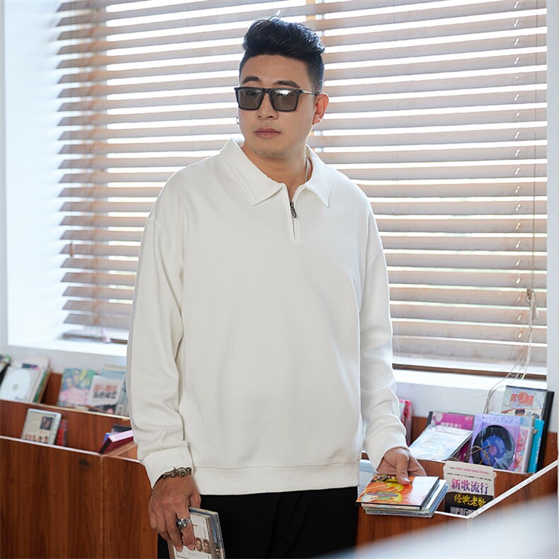 M-8XL秋季大码胖男生时尚休闲翻领印花卫衣男79,男装卫衣,星座209