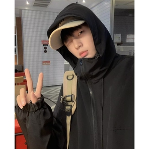 美式冲锋衣男秋季日系cityboy外套男连帽机能工装夹克J2072-P65