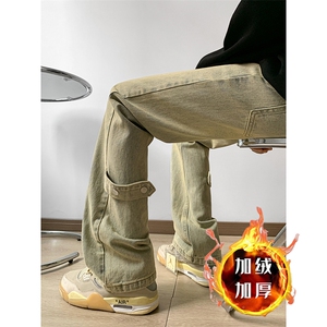 冬季美式ins高街vibe水洗加绒牛仔裤货号加绒K2316P70常规P55图片