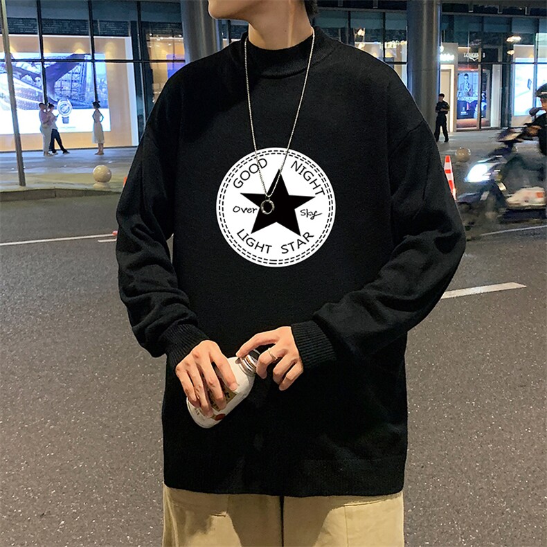 M18008-P45加绒款-P65半高领毛衣男士大码针织衫男毛线衣男,男装针织衫/毛衣,电商A040