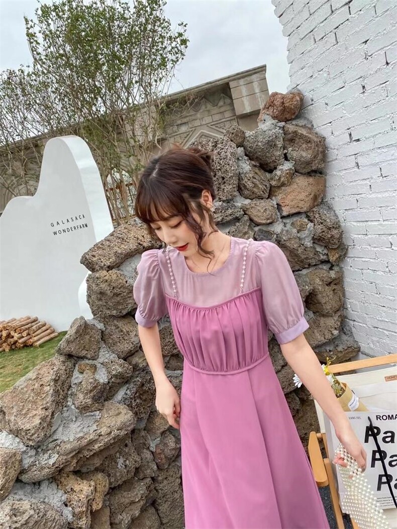 新款拼接连衣裙，女装连衣裙，雨恋依香