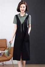 连衣裙韩版中腰时尚显瘦大方通勤2022年夏季，女装连衣裙，丽影随形