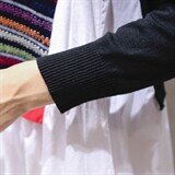 时尚拼接条纹长袖针织衫显瘦百搭女装毛衣，女装针织衫/毛衣，深水步