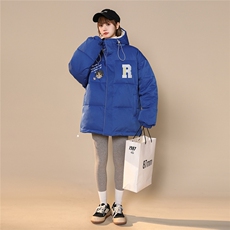 中性风22冬季新款卡通字母图案印花连帽棉衣外套MY160P115控148，男装棉衣，A247A