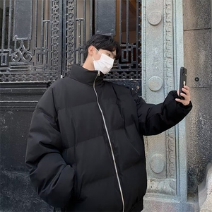 美式高街pu皮棉服男冬季痞帅宽松面包服外套潮牌设计感棉衣图片