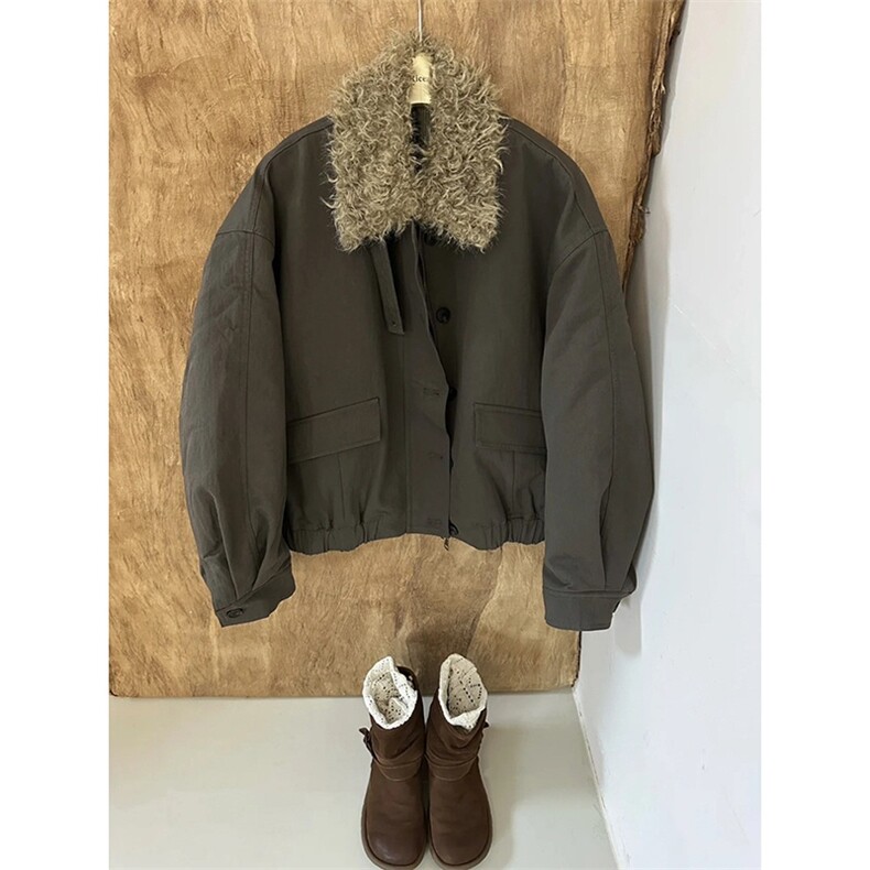 羊羔毛宽松棉衣外套情侣男女棉袄上衣D328-ZB2508-P95特,男装棉衣,电商D328