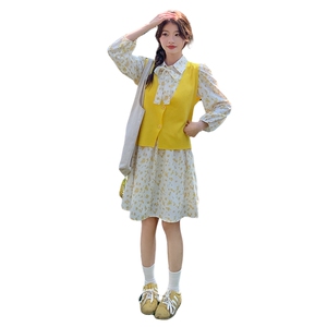 【春夏】清新减龄碎花裙+多巴胺马甲套装1C128-A139-P148k225图片