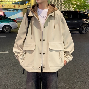 新款秋季夹克男工装青少年户外宽松大码外套情侣冲锋衣JK0197-P93图片