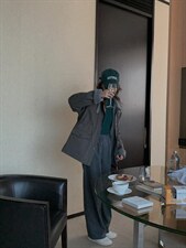 【现货】冬季新款 橡筋腰头格子拖地裤，，其它，炽元素