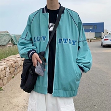 日系刺绣棒球服男港风宽松休闲潮流情侣装运动服外套W1231-P55，男装夹克，星座512-2