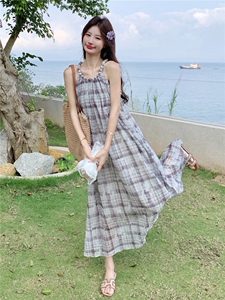 新款2242-P165-K245法式复古无袖长款松弛女连衣裙图片