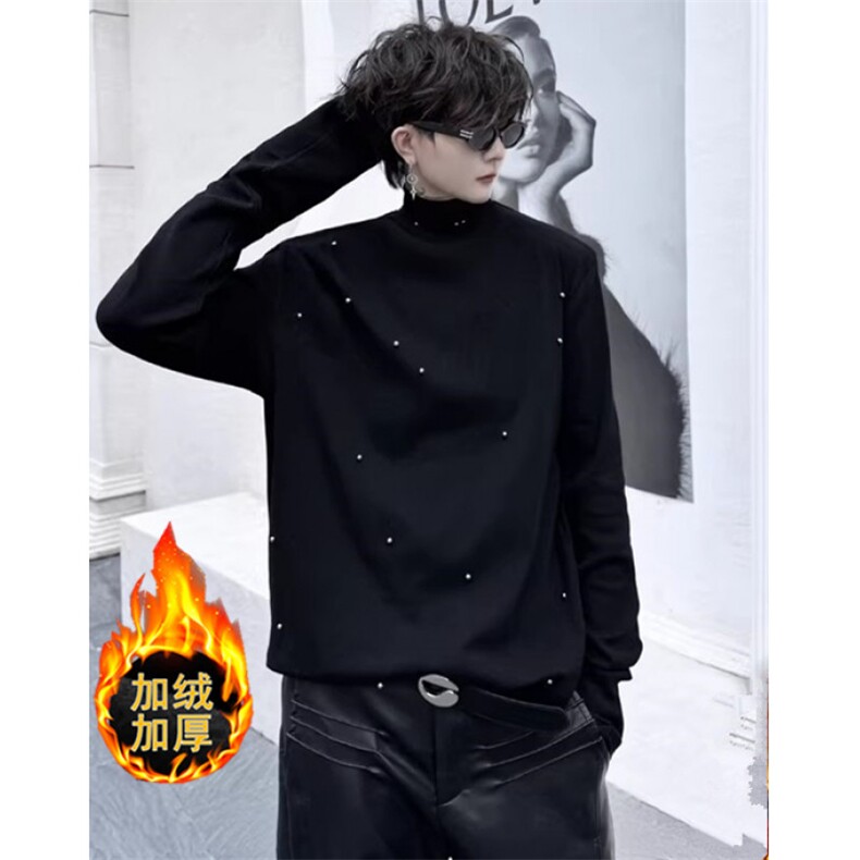 秋冬加绒小高领t恤男青年长袖韩版帅气痞帅上衣打底衫WY19,男装T恤,星座1116A（原606A-3）