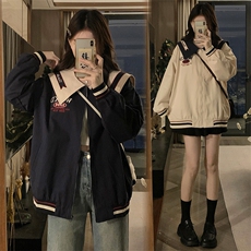 A346-P100学院风外套洋气学生潮宽松棒球服夹克水手服，男装夹克，星座911