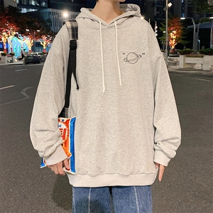 WY2238-P35 纯棉连帽卫衣男大码运动帽衫宽松薄外套男图片