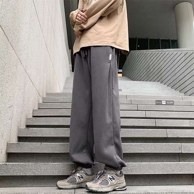 高品质春款男休闲卫裤贴标束脚裤加大码M-5XL K028 P40图片