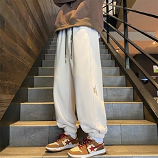 加绒加厚休闲运动卫裤男美式针织束脚裤715-6-BX11P55（控78），男装休闲裤，星座715-6