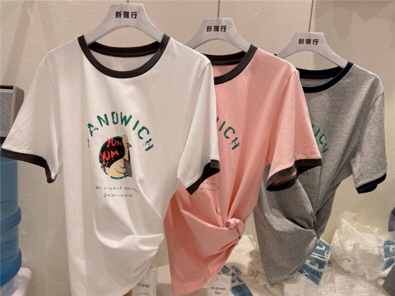 夏季拼色T，女装，新雅行-1